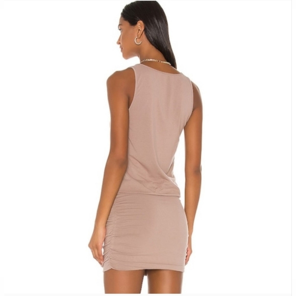 NWT Bobi  Draped Modal Jersey Mini Dress Java - Picture 3 of 8